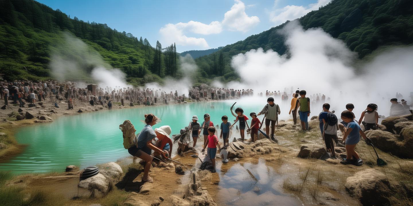 女山湖火山地质探秘游:亲子挖化石+火山温泉,周末客流翻三倍